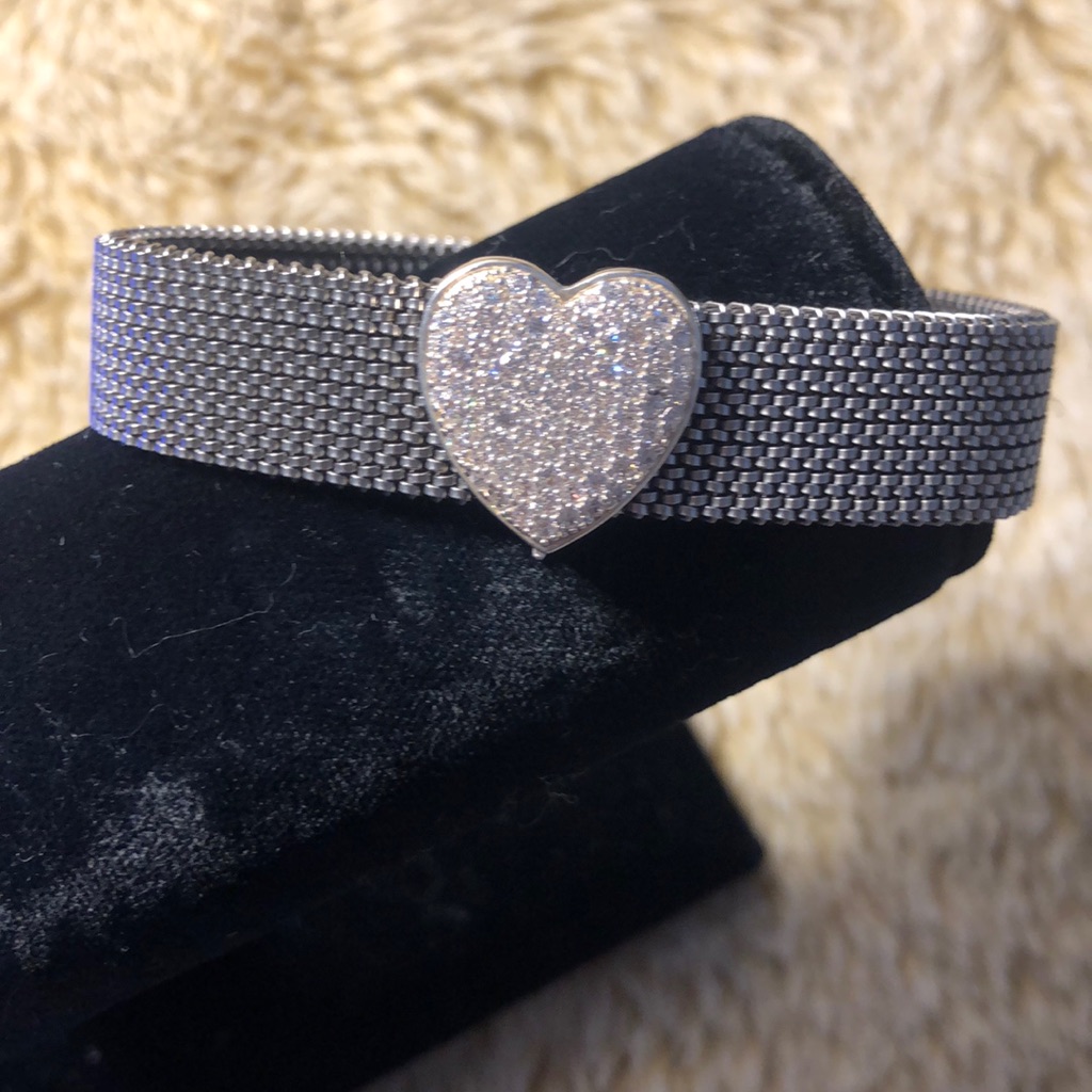 Diamonique Heart Ripka Like Bracelet WRemovable Heart 45$